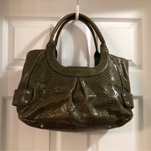 Olive green Danier leather purse